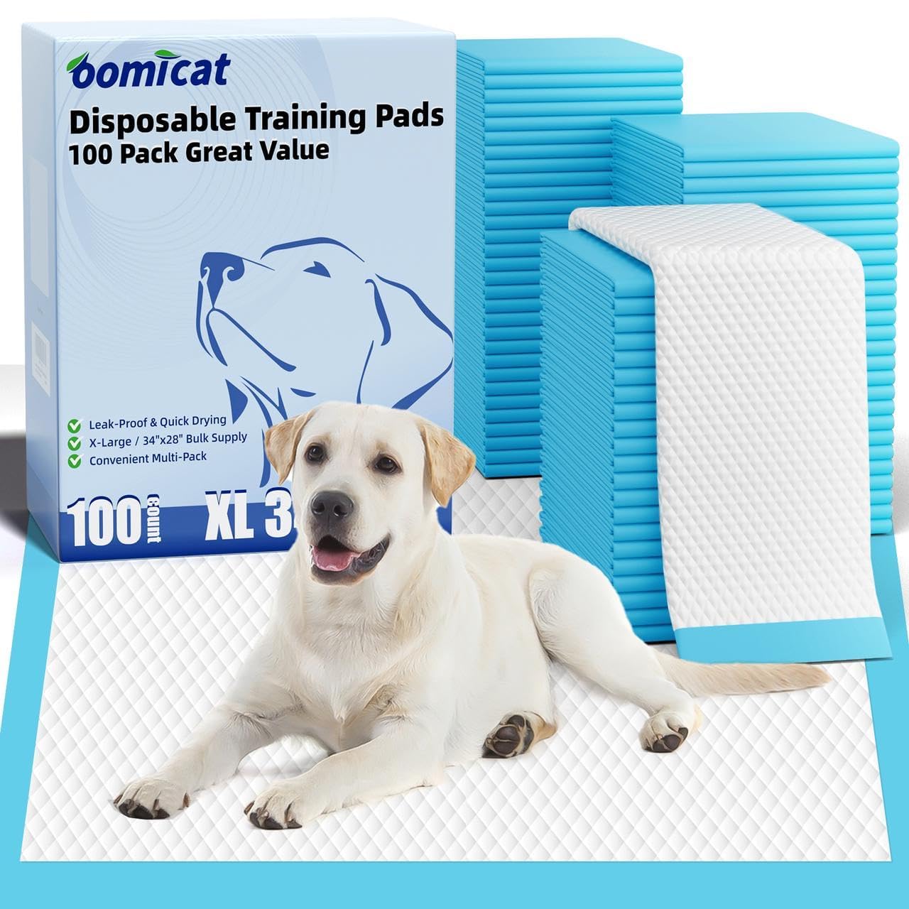 Oomicat pads-xl, tamaño 34x28 desplegado, ideal para entrenamiento y proteger suelos.