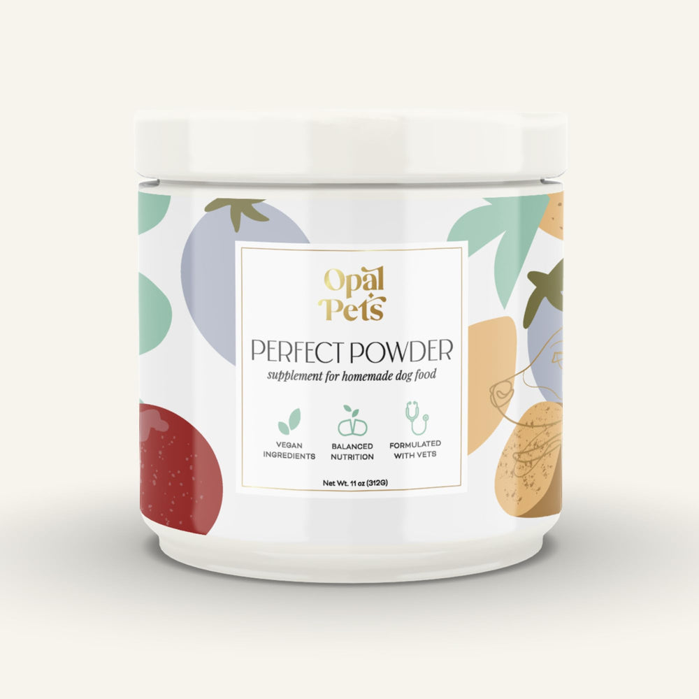 Opal Pets Perfect Powder: botella, presentación clara para mantener la dieta casera de tu perro