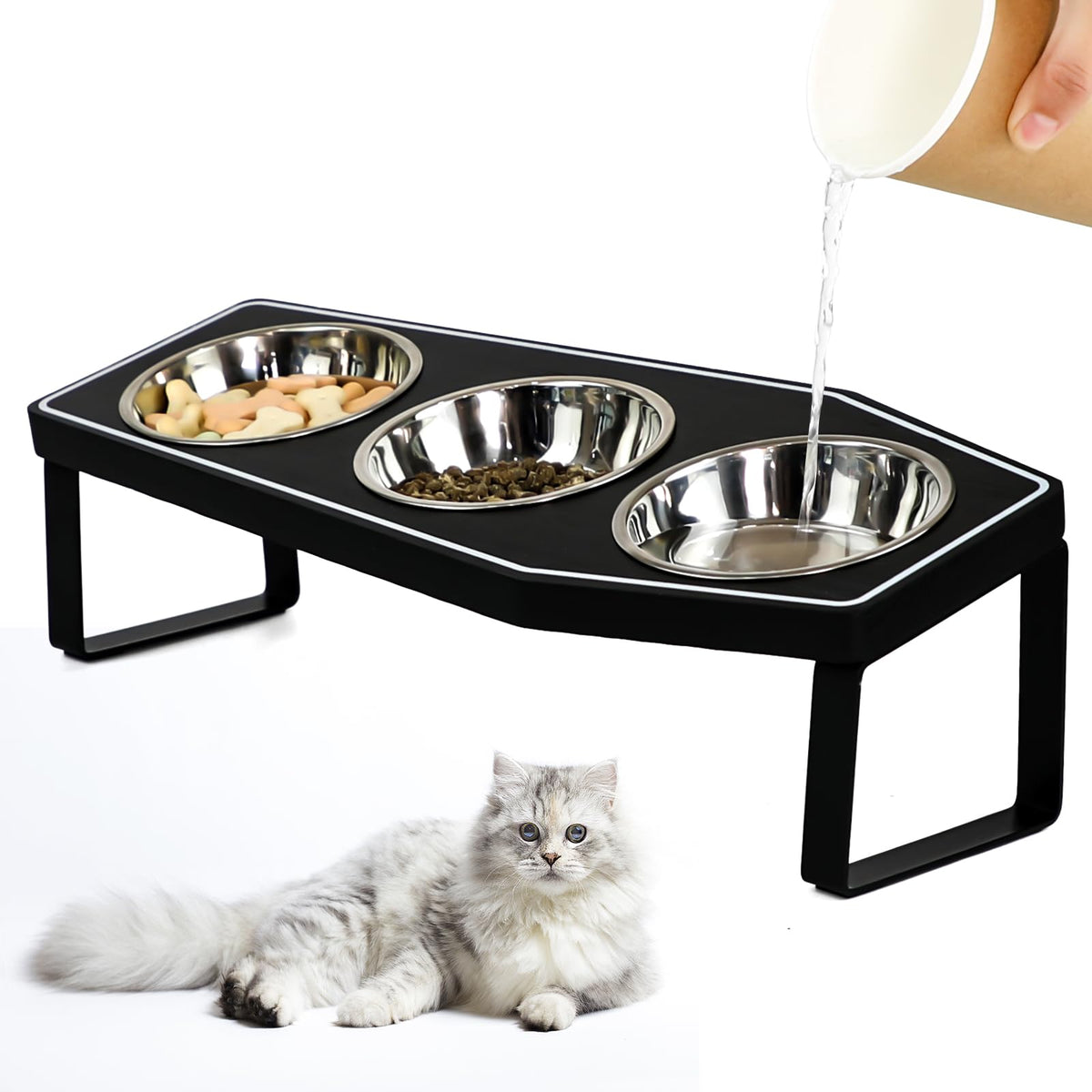 OPELETNNT tazones gato gotico elevados, mayor comodidad al comer.