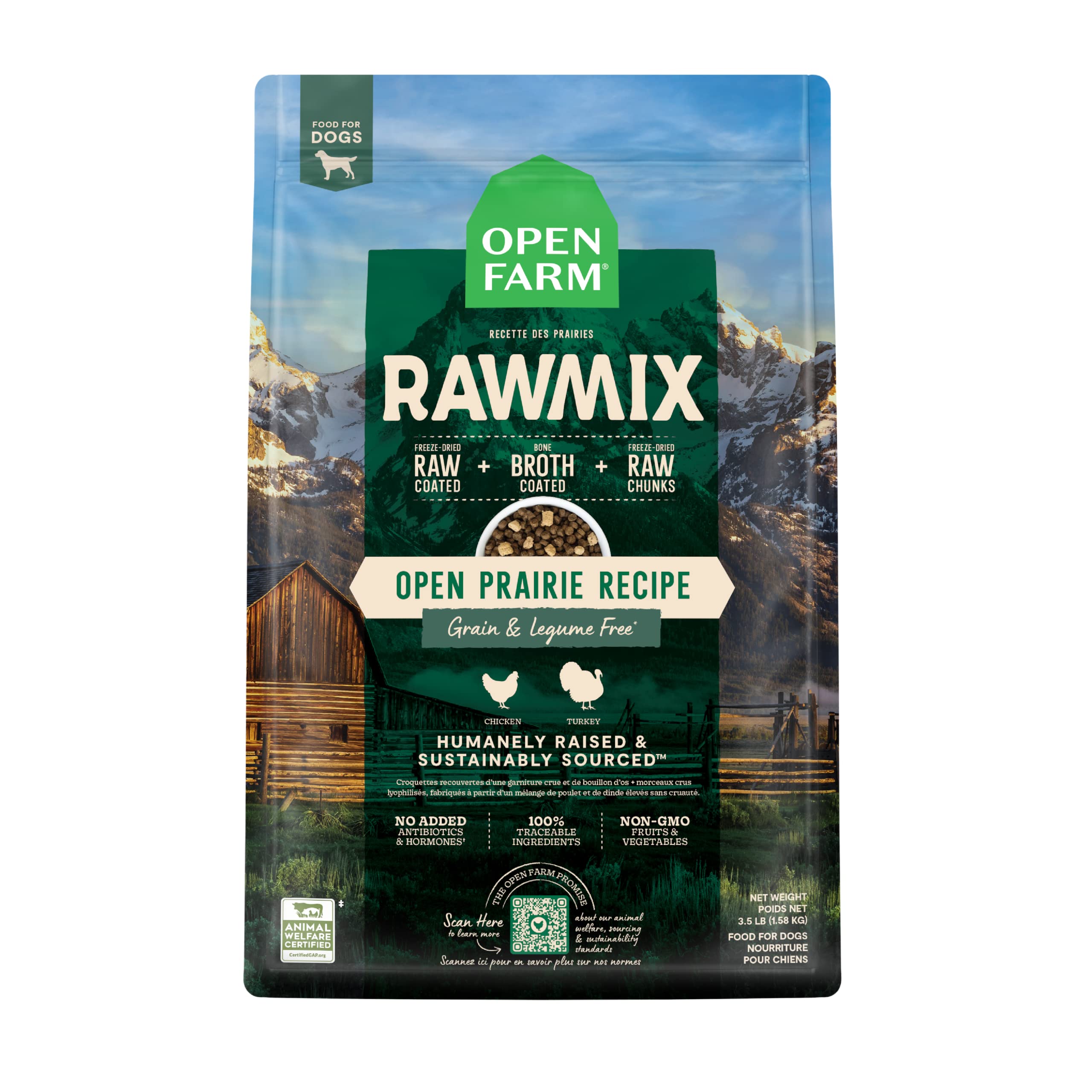 Open Farm RawMix sin granos, bolsa de alimento para perros con proteína de calidad