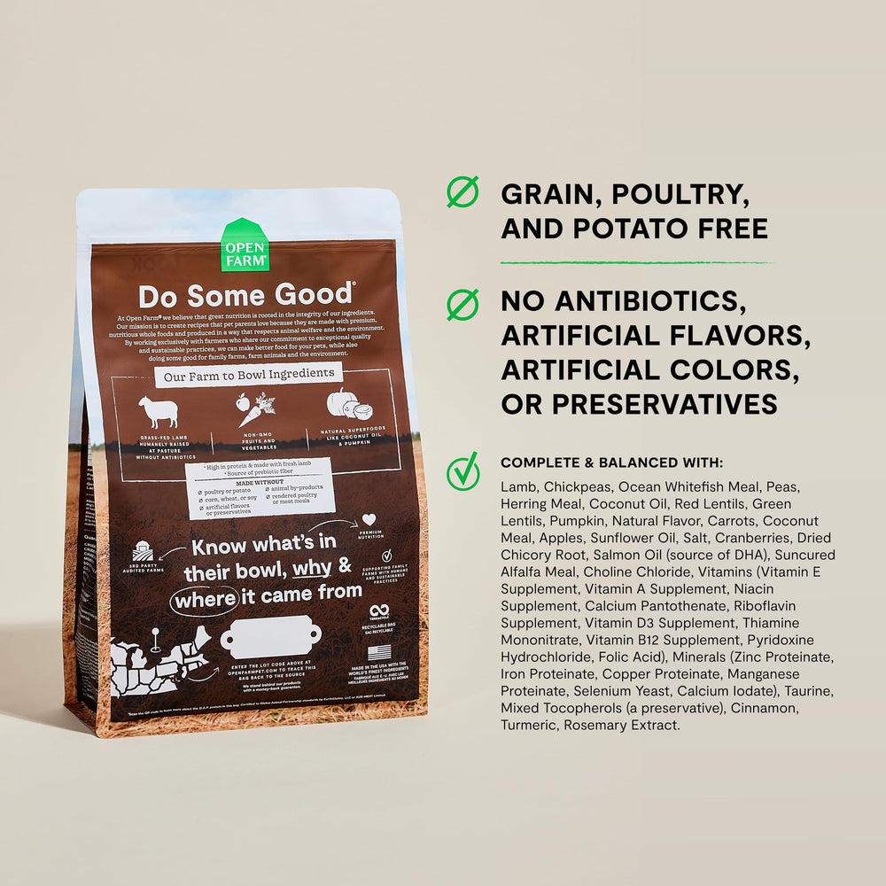 Open Farm calabaza y coco, superalimentos para perros.
