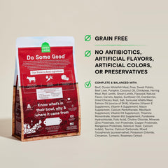 Open Farm dieta completa para perros con proteína de res y verduras no transgénicas.
