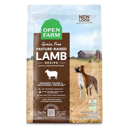 Open Farm comida seca sin granos de cordero para perros sanos.