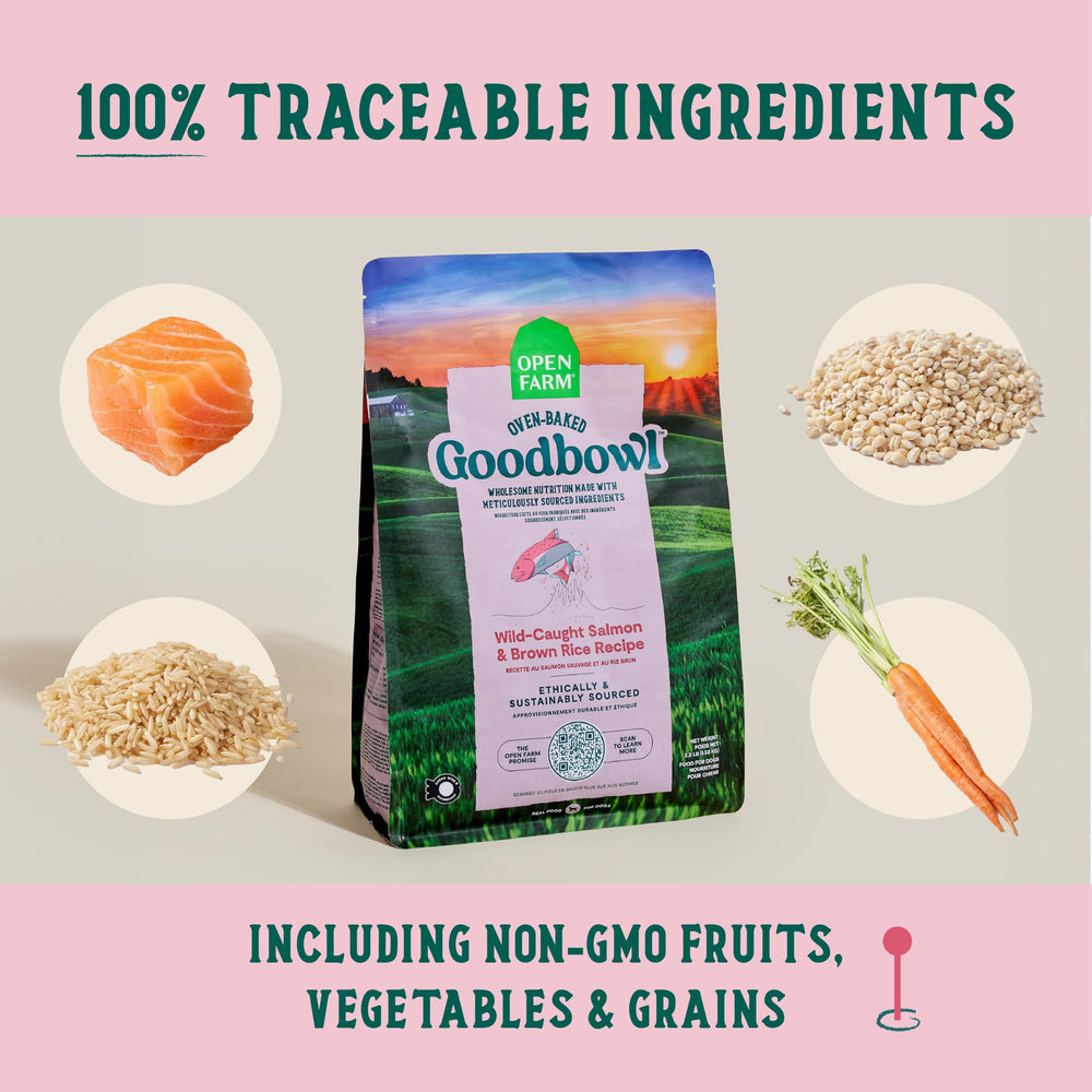 Open Farm Goodbowl fabricado en EEUU, trazabilidad y calidad de ingredientes.