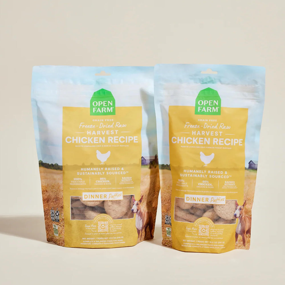 Open Farm hamburguesa congelada ideal para todas las razas y tamaños