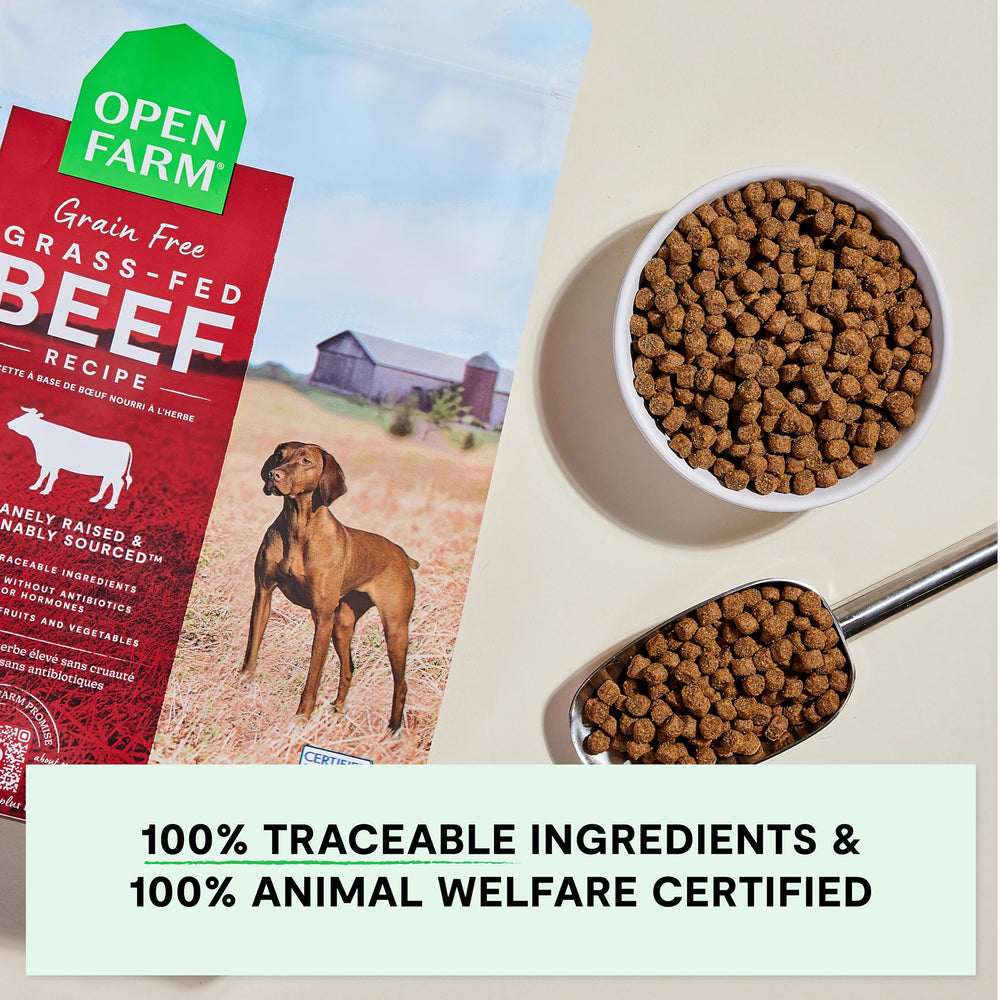 Ingredientes de origen rastreable sin maíz, trigo ni soja para perros sensibles.