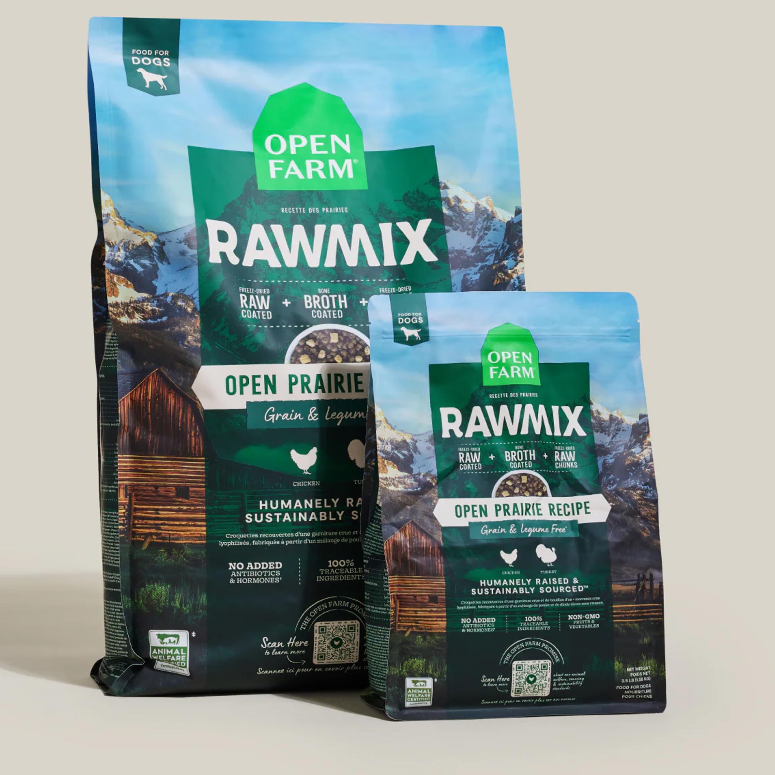 Dieta Open Prairie sin granos con ingredientes de Open Farm