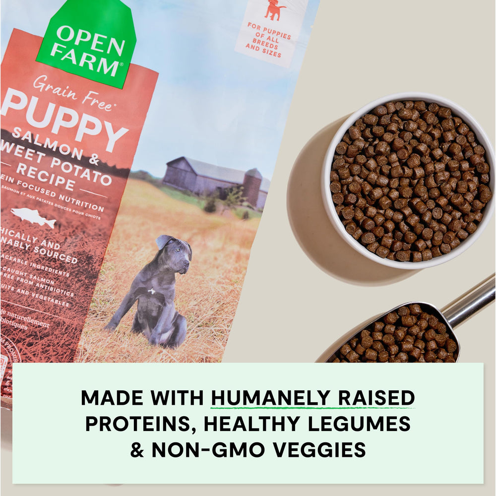 Open Farm Puppy bolsa 22 lb, conveniencia para semanas de alimentación