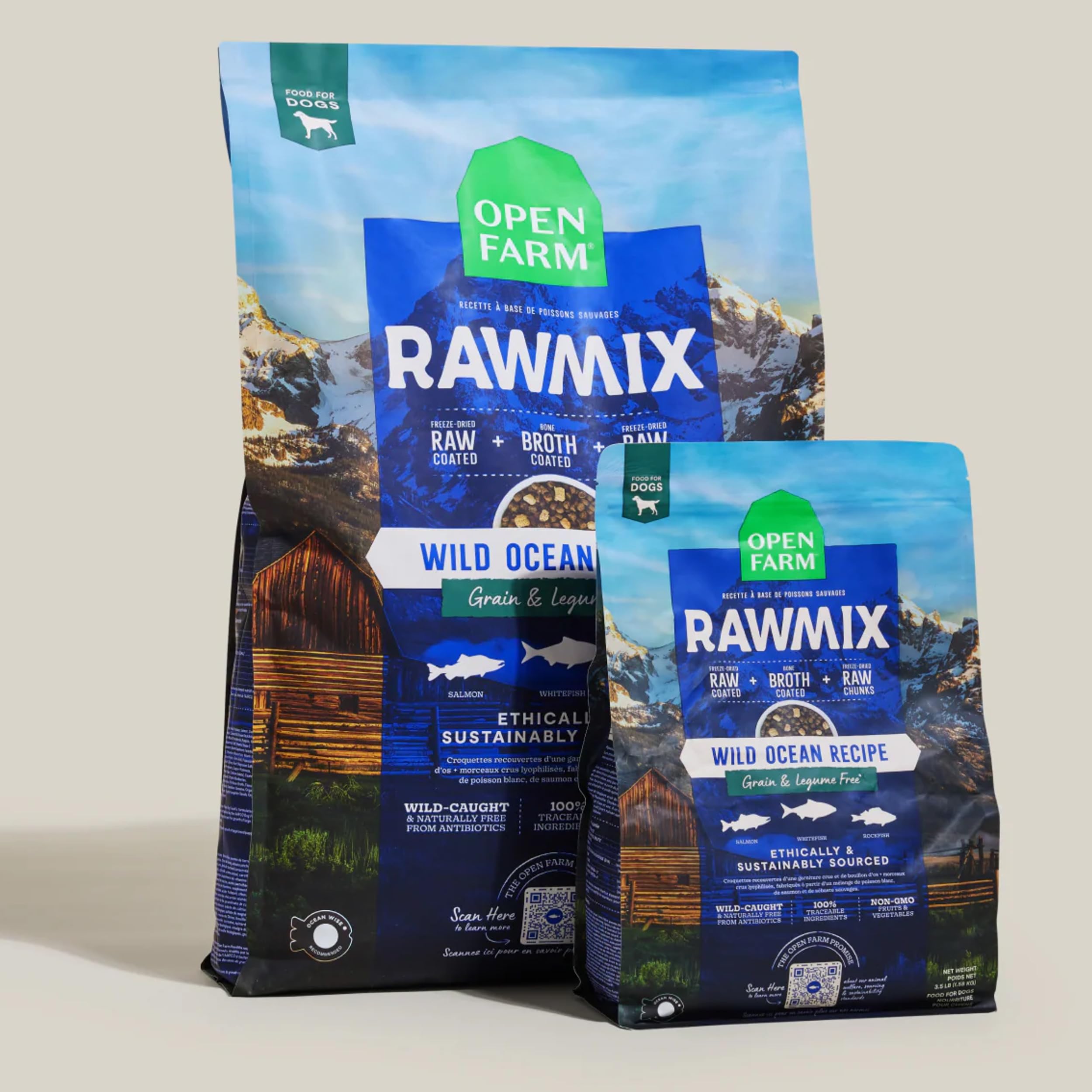 Open Farm RawMix: trazabilidad por lote para transparencia de origen.