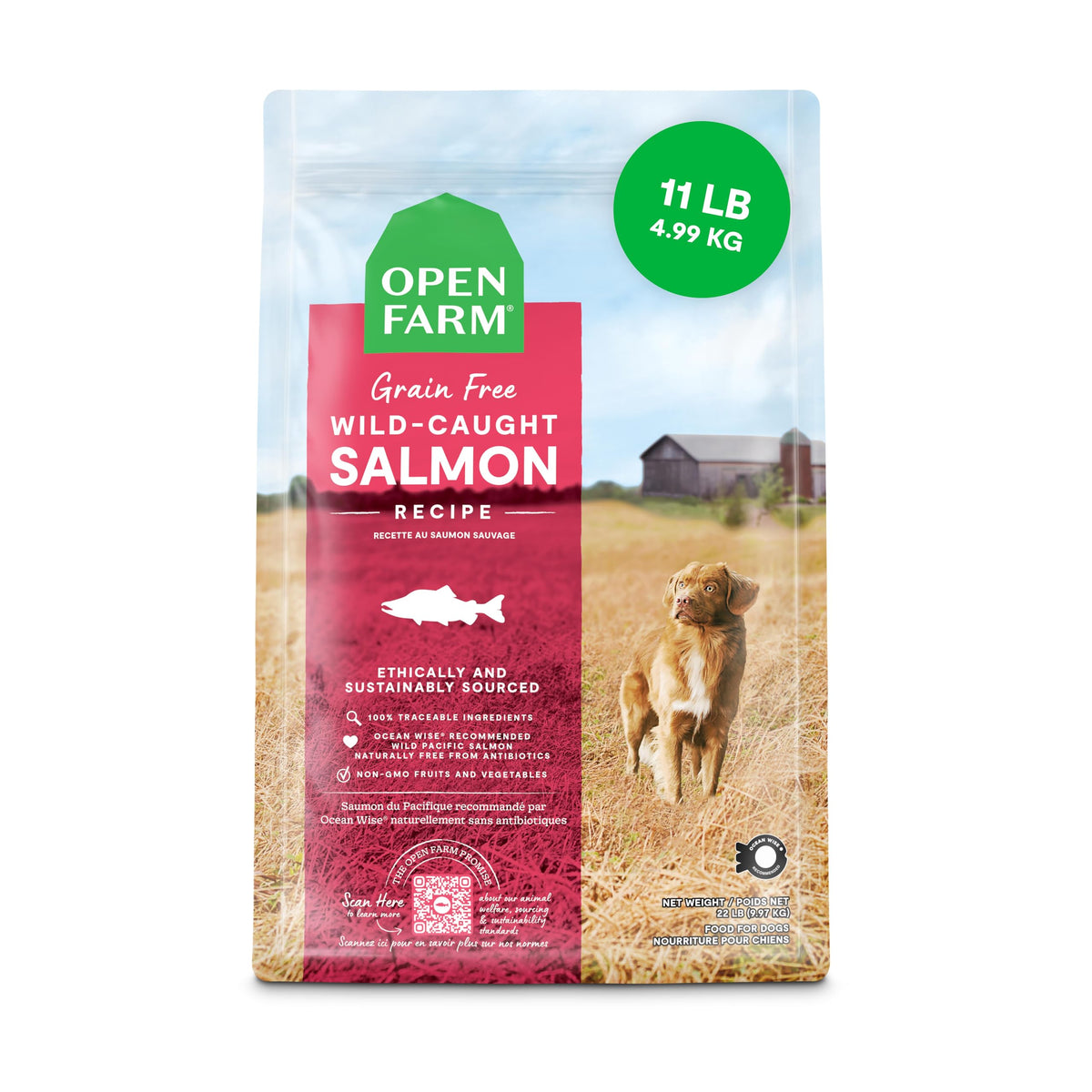 Open Farm Receta Salmón, bolsa: fuente de proteína real para una dieta equilibrada.