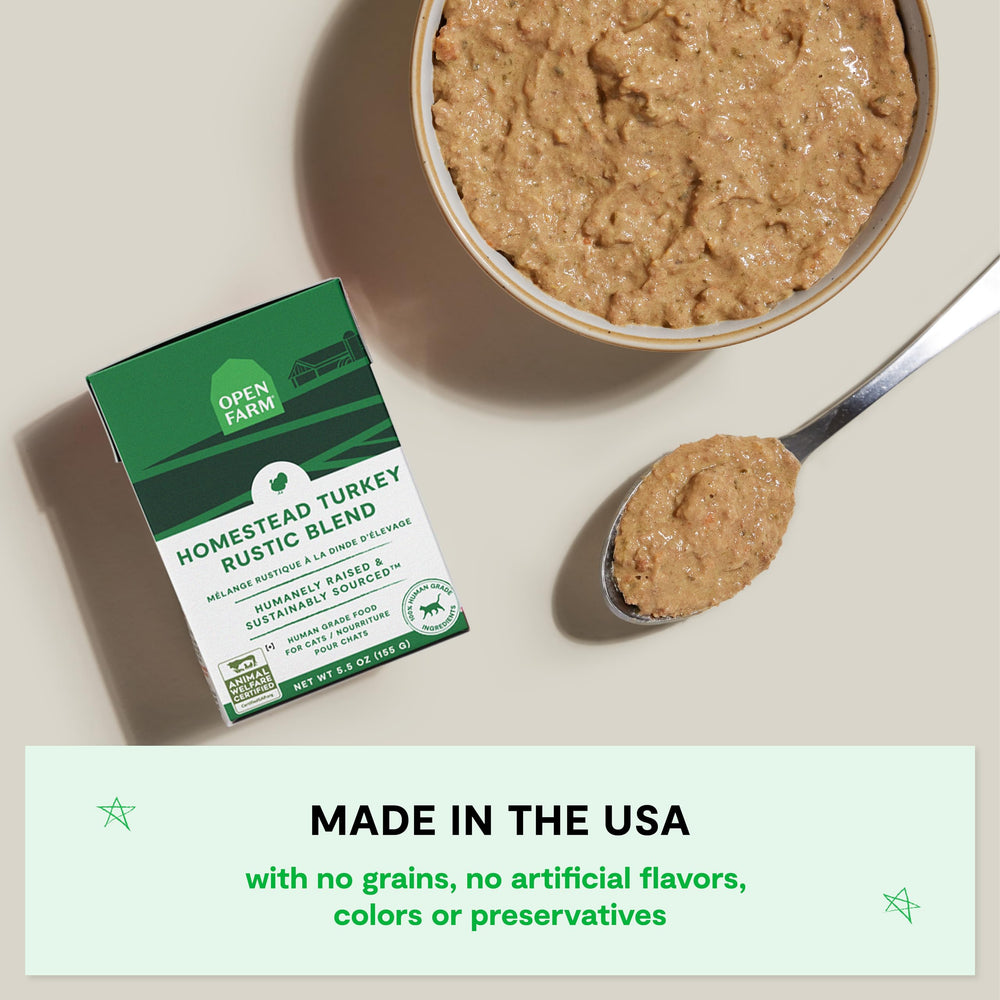 Open Farm Rustic Blend: ingredientes de grado humano, con control de calidad y trazabilidad.