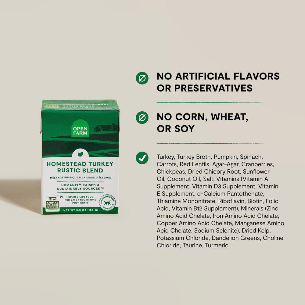 Open Farm Rustic Blend: sin maíz, trigo ni soja para dietas sensibles.