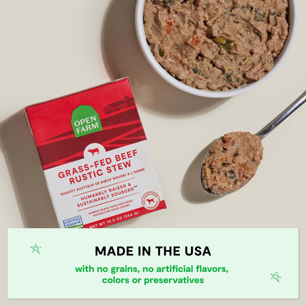 Open Farm Rustic Stews: textura suave para perros que prefieren comida húmeda