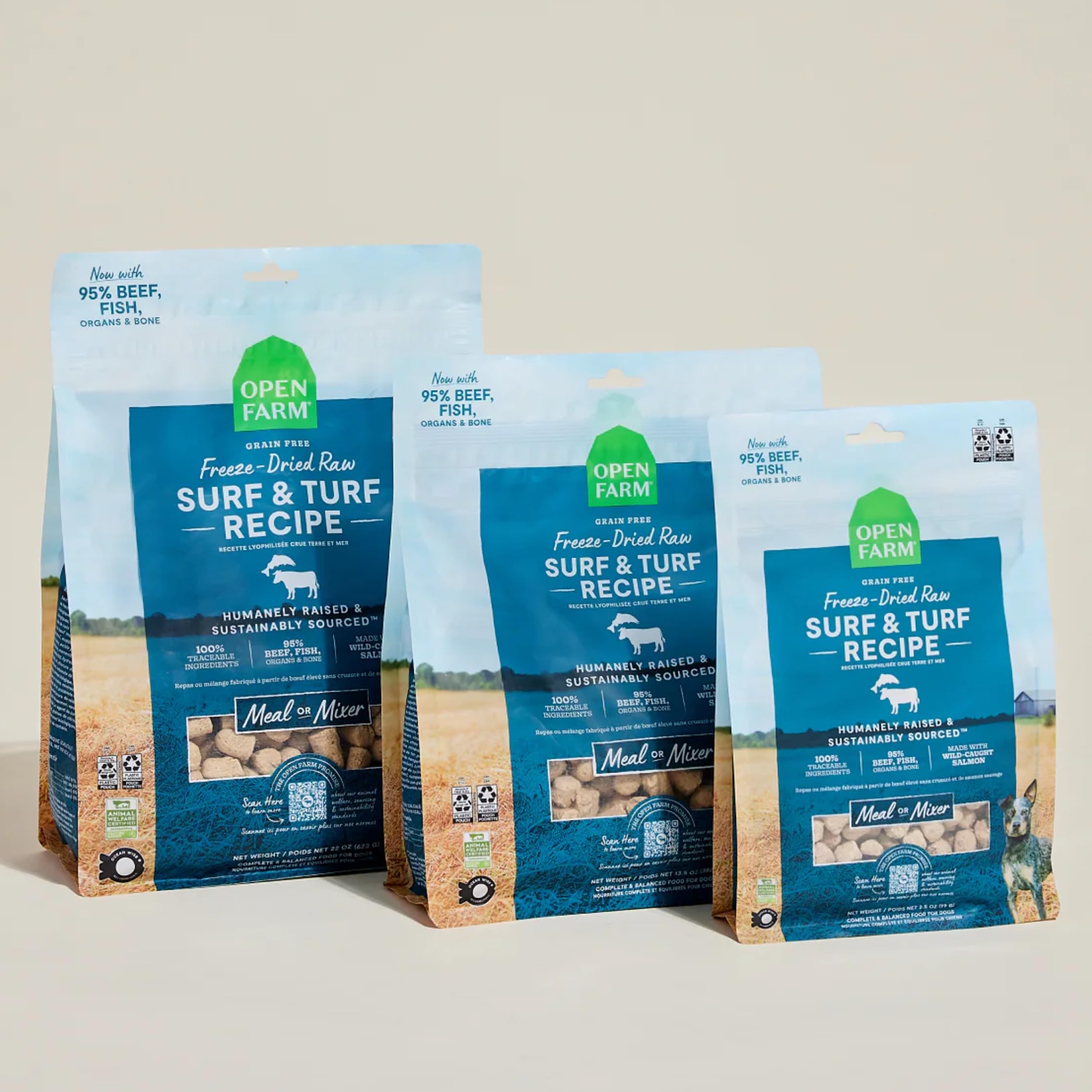 Open Farm Surf & Turf: proceso de liofilización que conserva sabor y nutrientes.