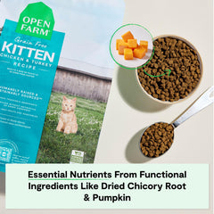 Open Farm alimento con vitamina A y taurina para visión y corazón en desarrollo.