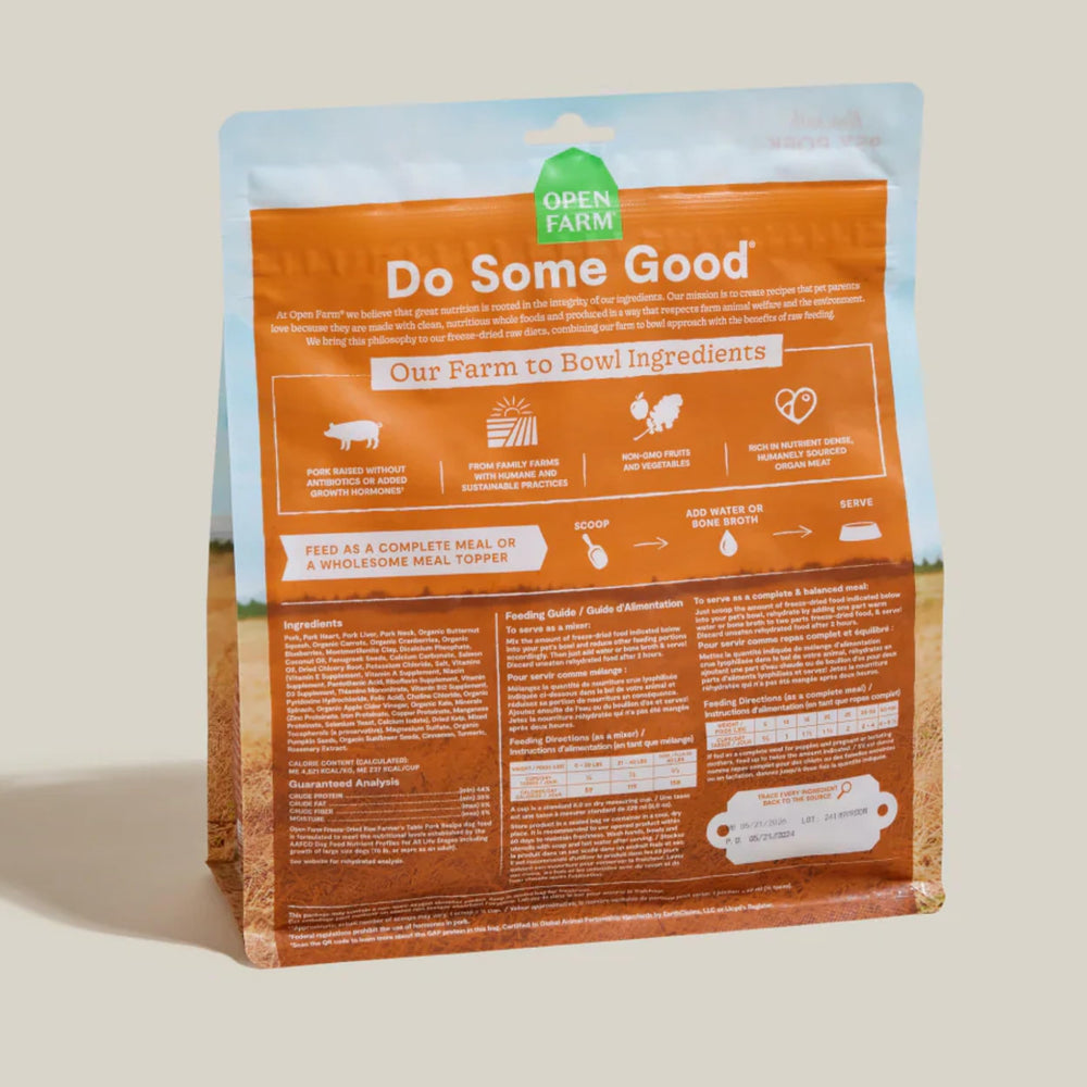 Open Farm proceso deshidratado: conserva sabores y nutrientes naturales.