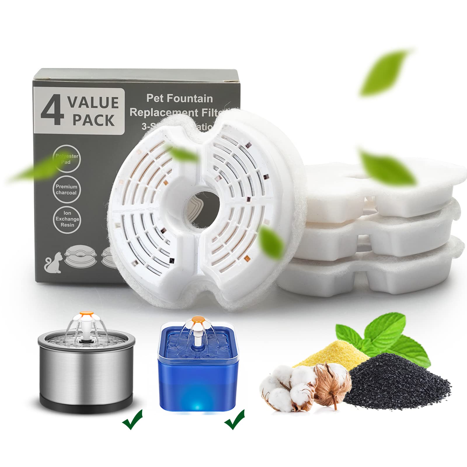 Filtros Opeth para fuente de gatos, paquete de 4 listos para usar.