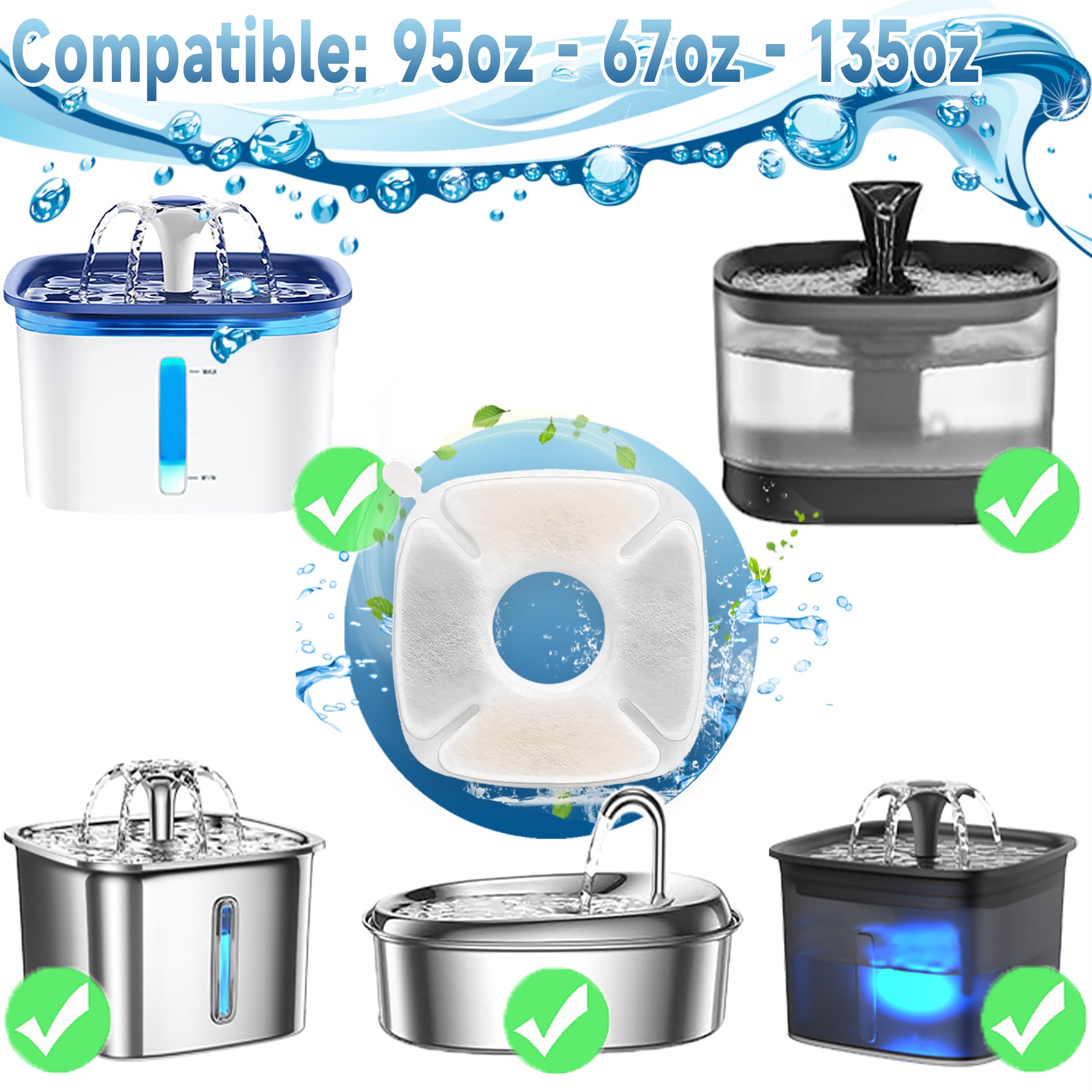 OPISICEN: filtros para fuente VEKEN 67oz, reduce olores y residuos.