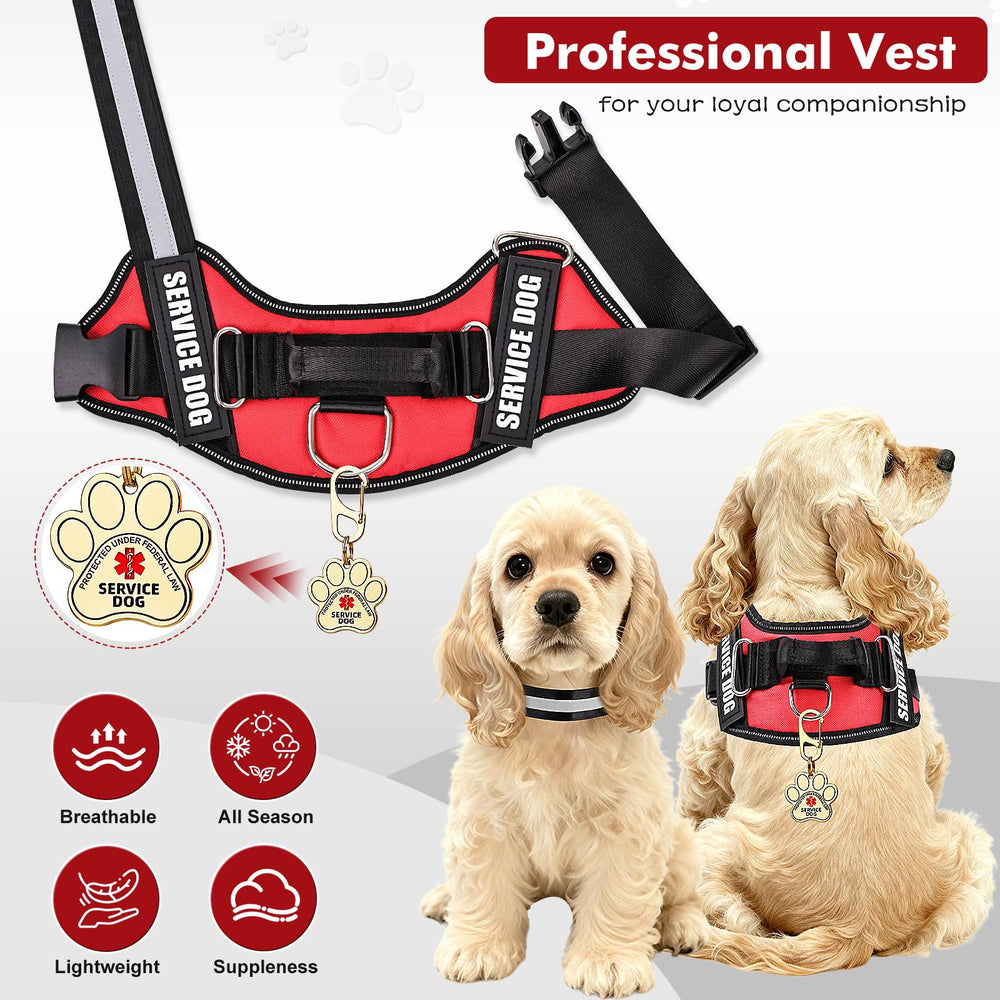 Tarjetas de información ADA Opstin para servicio canino, útiles en emergencias.