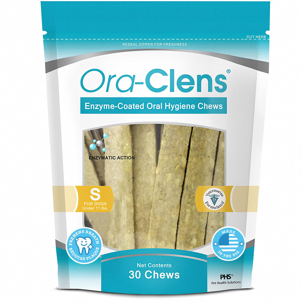 Ora-Clens Premios Higiene Oral para perros pequeños, limpieza dental durante la masticación.