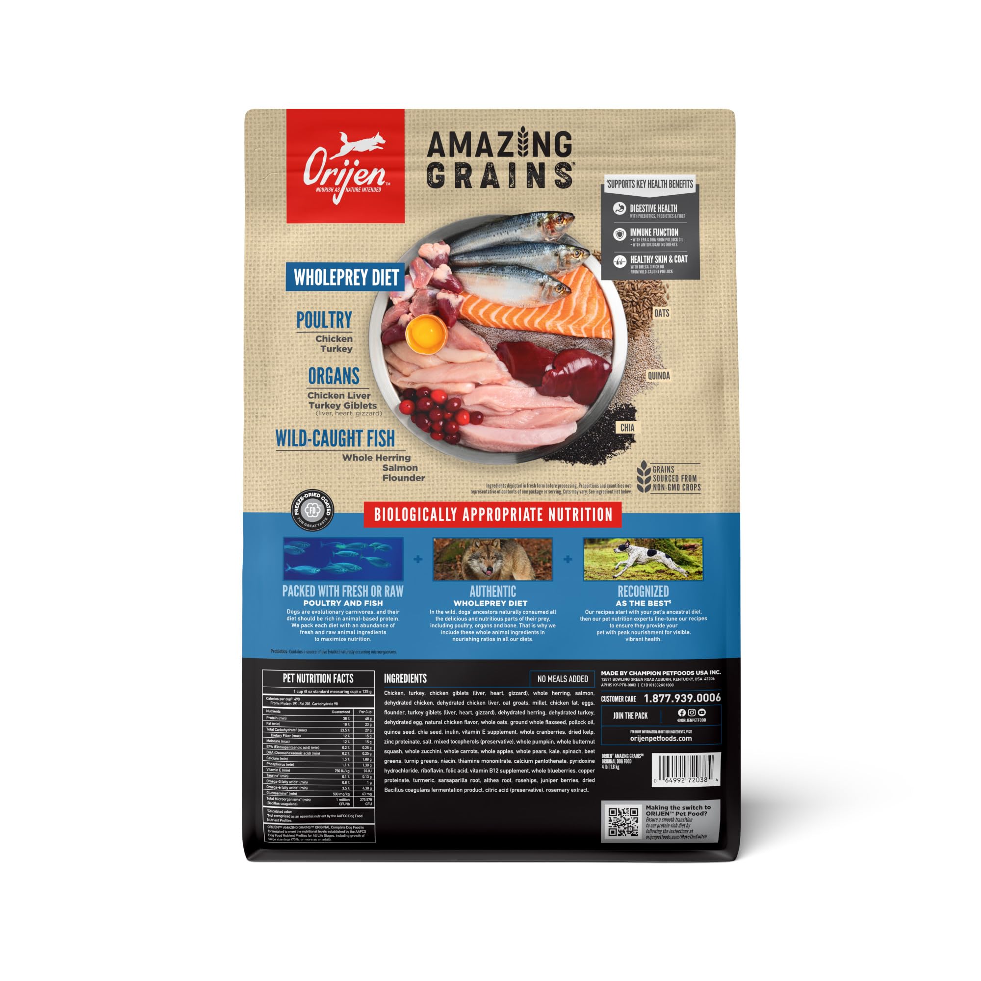 ORIJEN Alimento seco para perros, alto contenido proteico Original, energía diaria