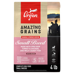 ORIJEN Amazing Grains croquetas tamaño pequeño para razas pequeñas con proteína de alto valor