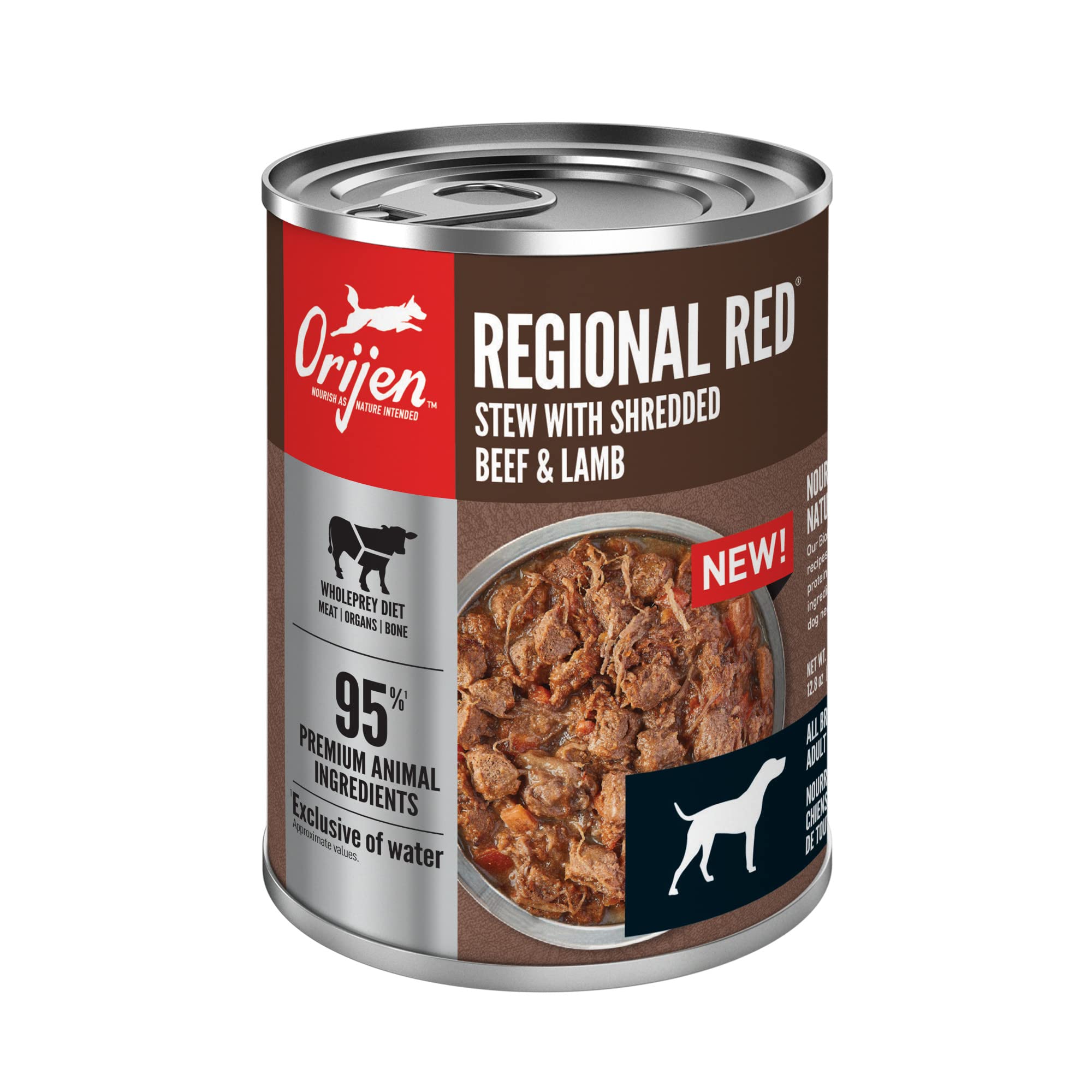 ORIJEN Carne real desmechada, trozos tiernos que invitan a masticar.