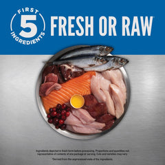 Primeros ingredientes pollo, pavo y salmón, fuente de proteína de calidad.