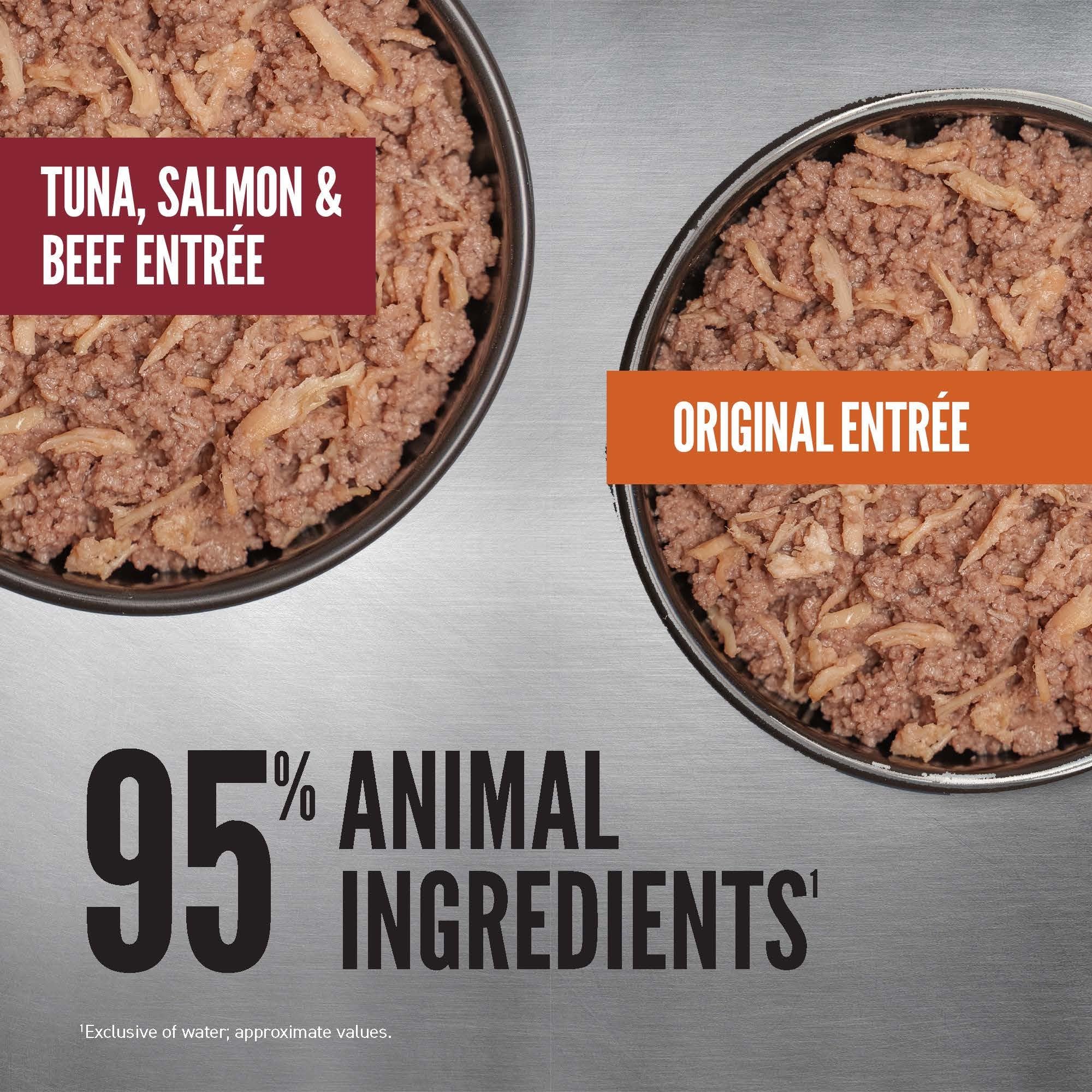 ORIJEN Premium Pâté ingredientes WholePrey: nutrición equilibrada con órganos y carne.