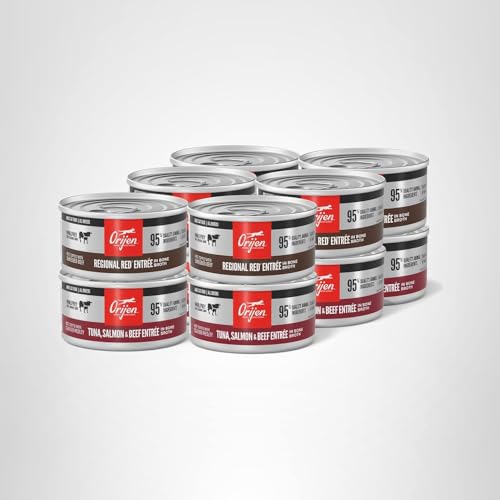 Empaque práctico de ORIJEN Premium Pâté, pack de 12 latas, fácil de almacenar