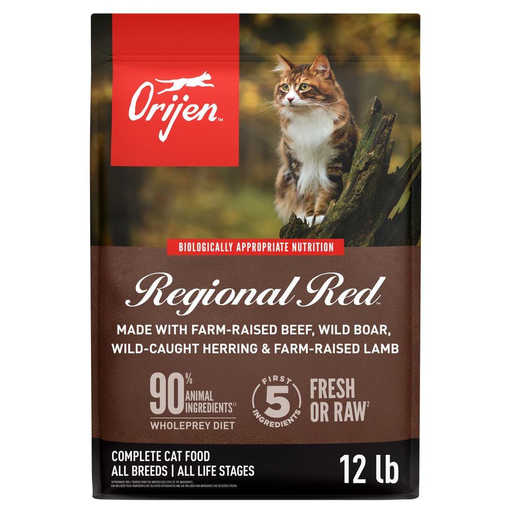 ORIJEN Regional Red, alimento seco para gatos, bolsa de 12 lb con proteína de alta calidad.
