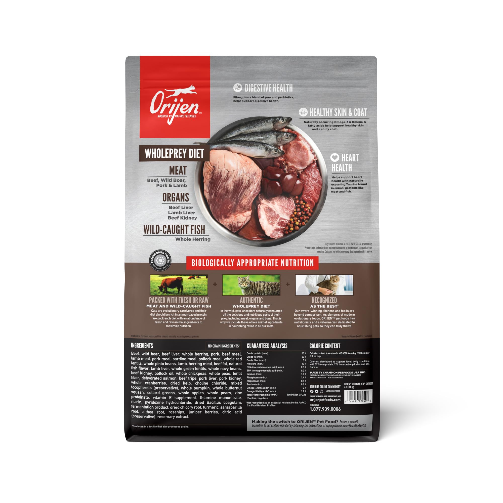 ORIJEN Regional Red, croquetas con proteína alta al 90 por ciento.
