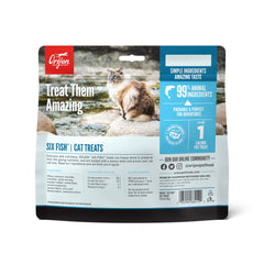 ORIJEN Seis Pescados, piezas crujientes, snack proteico para tu gato