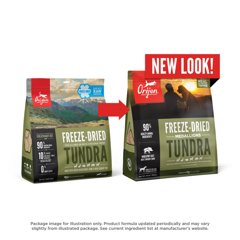 ORIJEN TUNDRA alta proteína, apoyo para perros activos y en crecimiento.