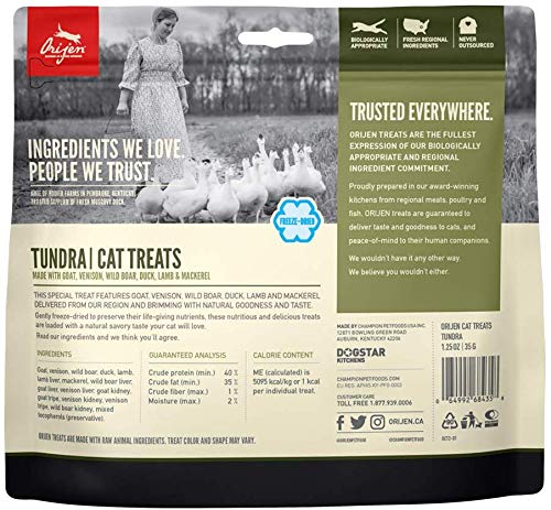 ORIJEN TUNDRA, delicias-frizadas: trocitos crujientes para premiar y entrenar.