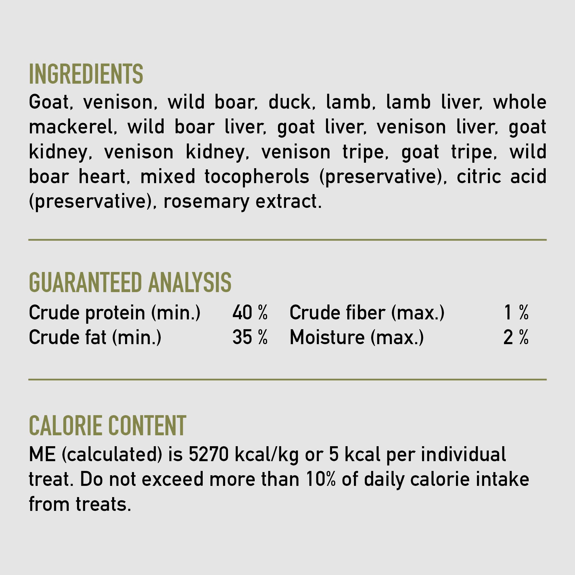 ORIJEN TUNDRA: ingredientes de alta calidad para una dieta equilibrada.