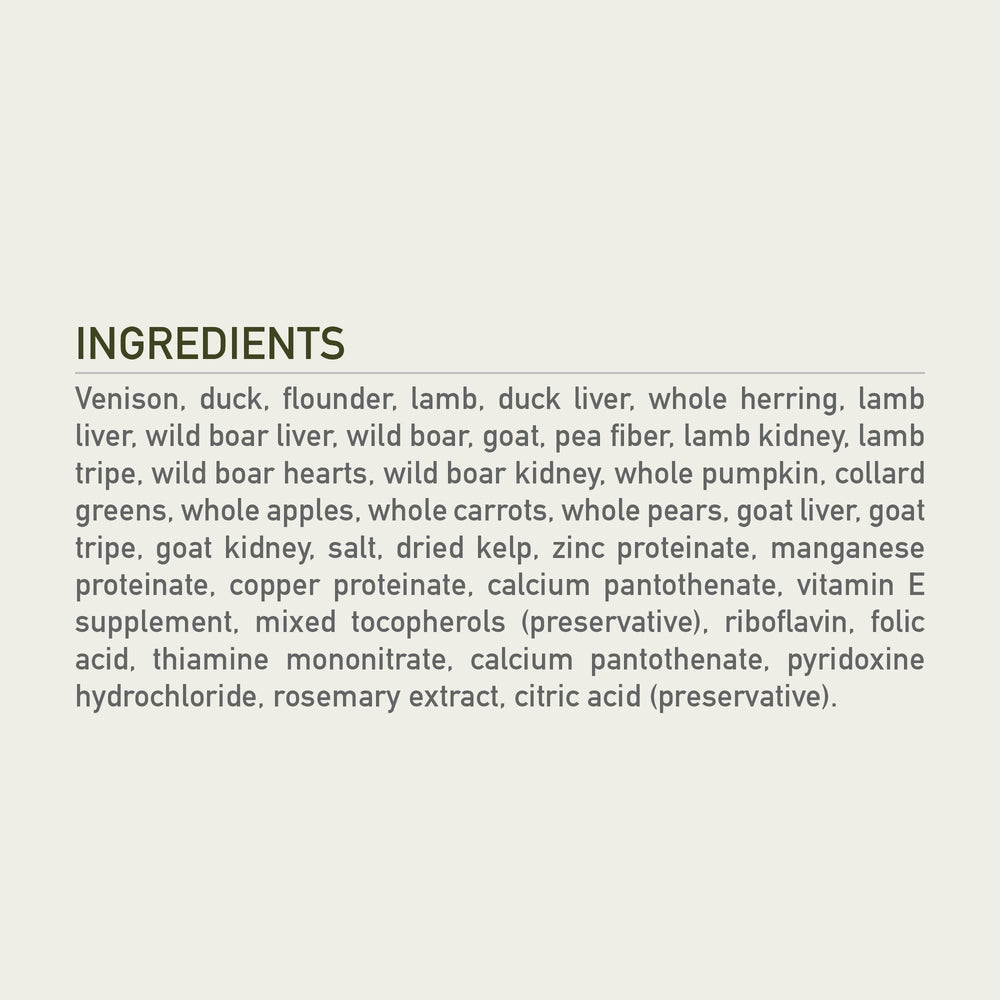 ORIJEN TUNDRA proceso de deshidratado, conserva nutrientes para sabor intenso.