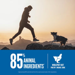 ORIJEN WholePrey: órganos y huesos para nutrición completa.