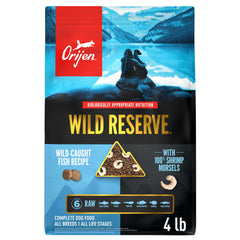 ORIJEN Wild Reserve: primeros seis ingredientes son pescado crudo para proteína natural