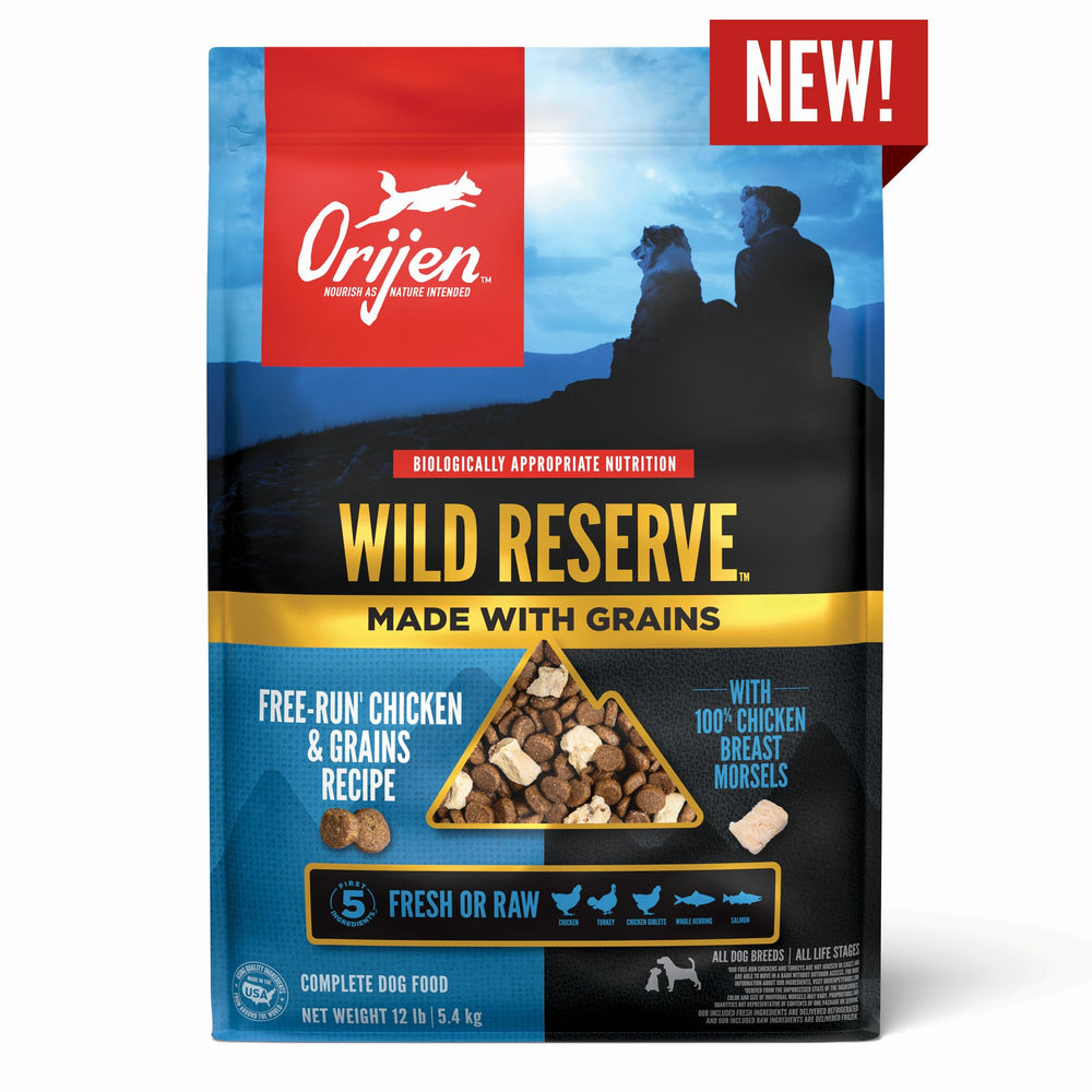 ORIJEN Wild Reserve: envase con cierre seguro para frescura.