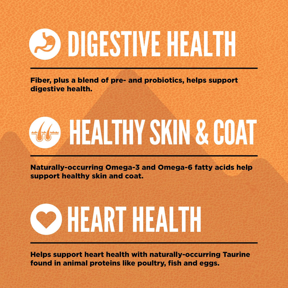 ORIJEN Wild Reserve: ingredientes enteros de presa para nutrición equilibrada.