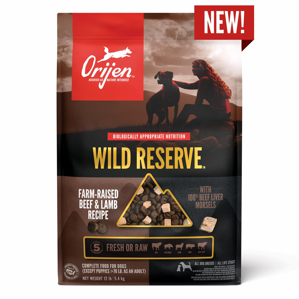 ORIJEN Wild Reserve, proteína alta para perros activos durante el día