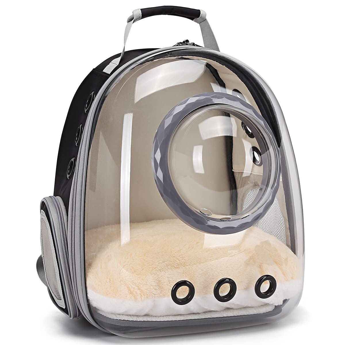 ORIZZP Mochila para gato con ventana burbuja transparente para observar durante el viaje.