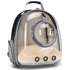 ORIZZP Mochila para gato con ventana burbuja transparente para observar durante el viaje.