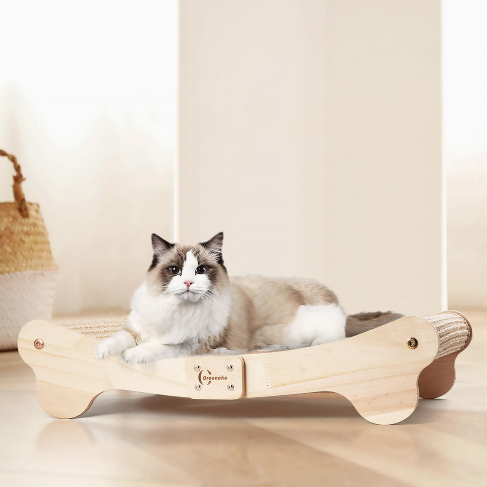 Oroonoko Gato Rascador-Cama en ensamble rápido para descanso inmediato.