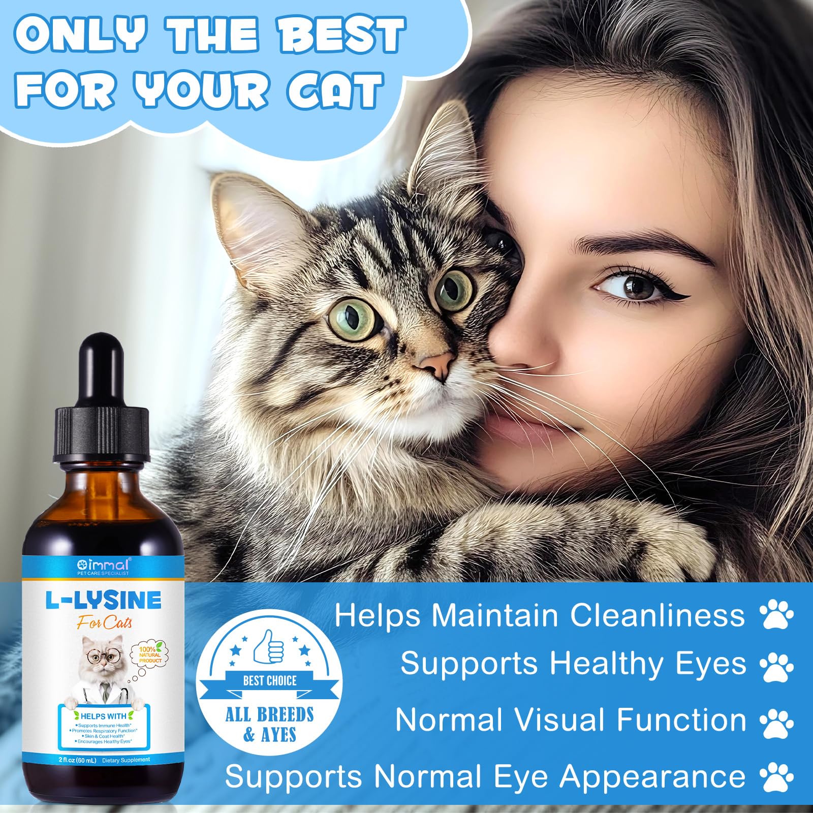 O.SECERT lisina para gatos, nariz clara y cómoda