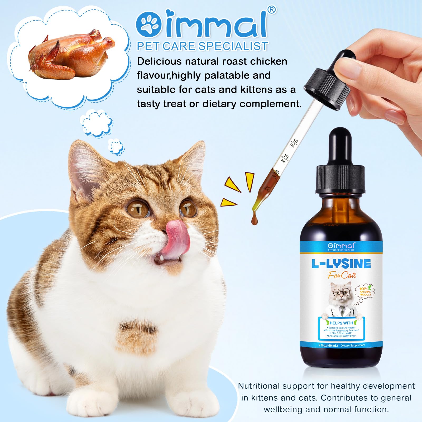 O.SECERT lisina para gatos, pelo suave y pelaje brillante