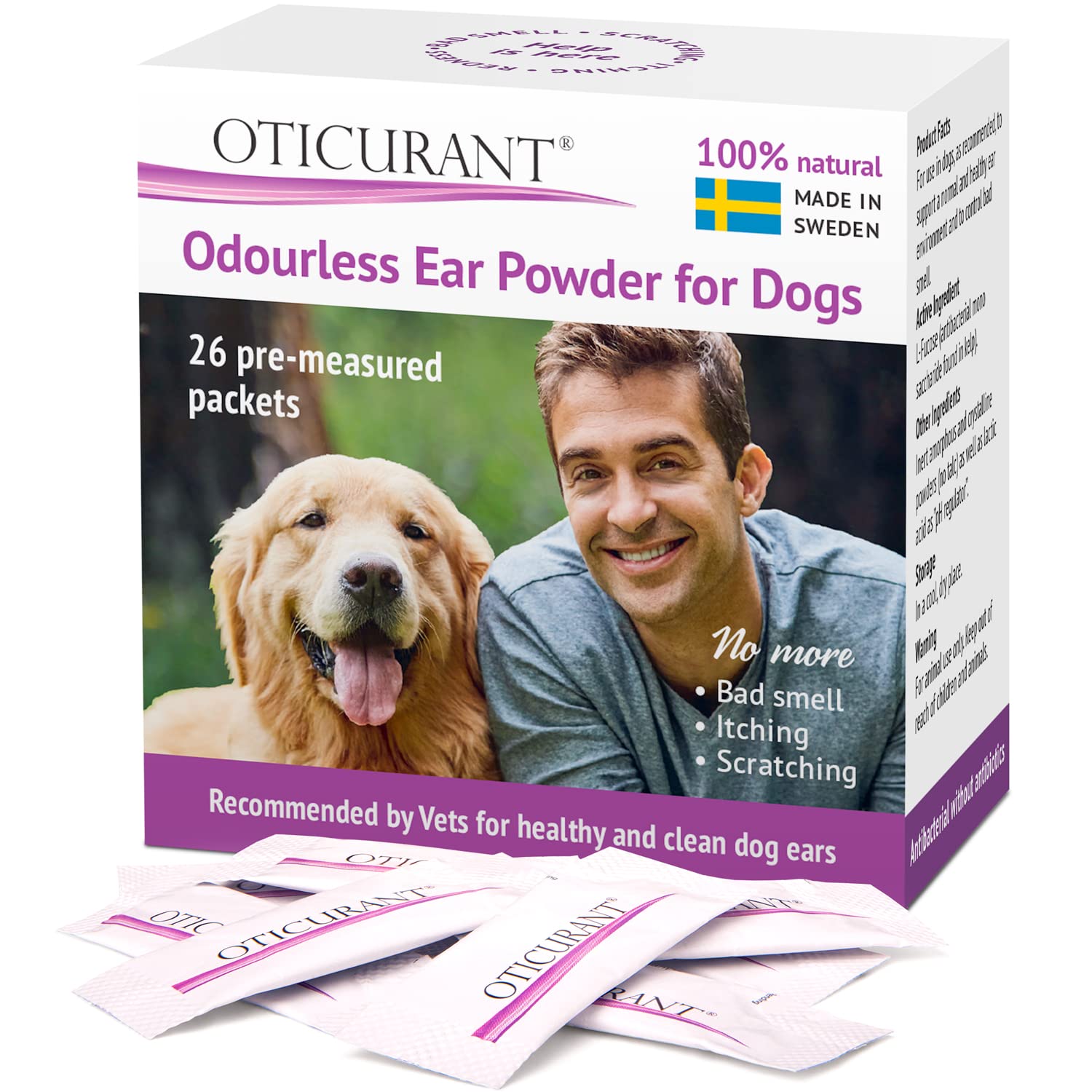 OTICURANT: 26 dosis en paquetes, uso fácil para orejas de perros.