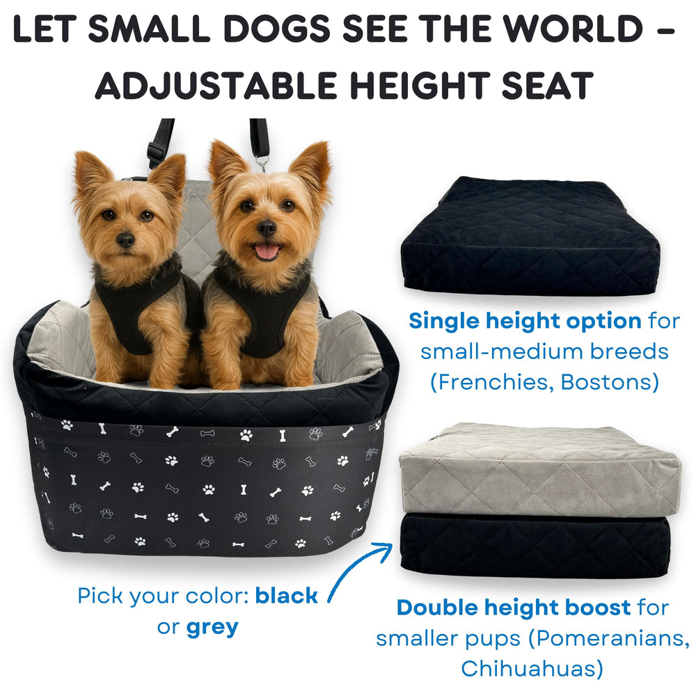 OtterPets asiento coche para perro pequeño con bolsillos facilita almacenamiento durante viajes.