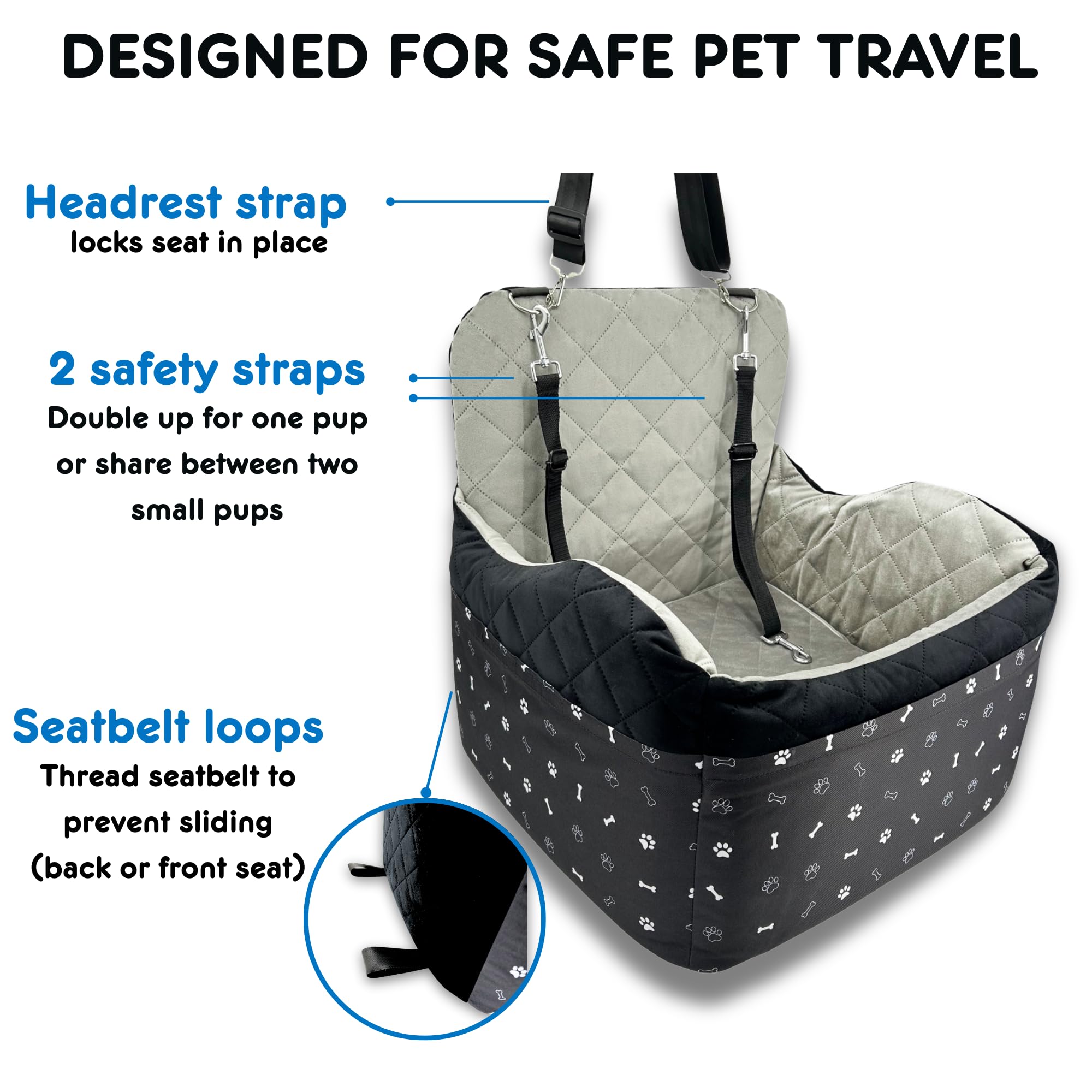 OtterPets cojín grueso aporta mayor confort para el perro pequeño.